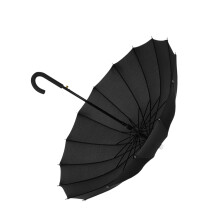 Parapluie robuste avec poignée étendue pour une prise en-Noir