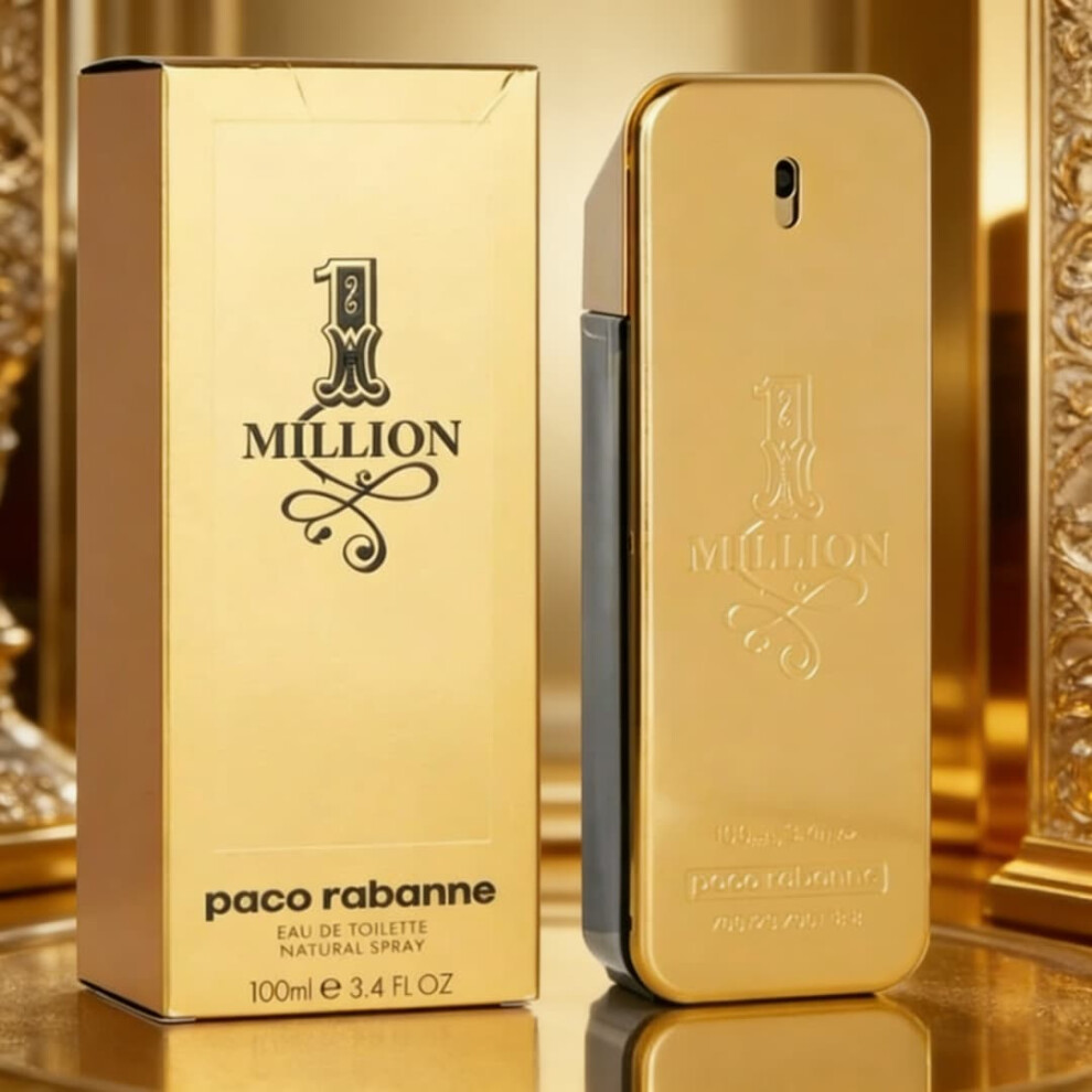 Middle Eastern 1 Million Style Men's Eau de Toilette 3.4oz 100ml, Spicy Woody Scent, Masculine & Calm Fragrance