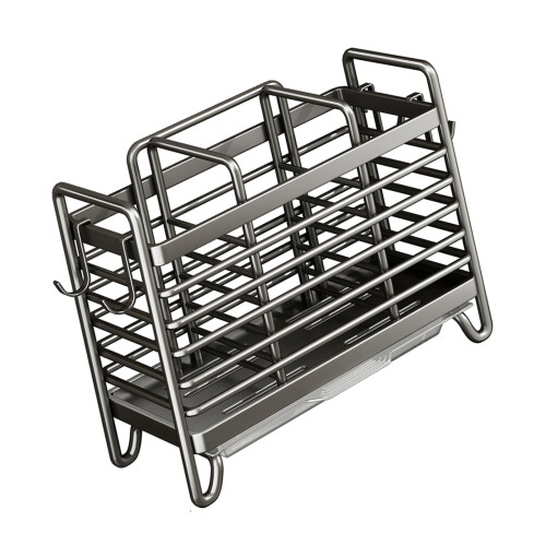 Easy Install Adhesive Wall Mounted-Gray Three compartment