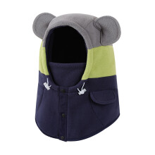 Soft Thickened Balaclava Hat For Infants With Full-navy blue