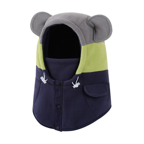 Soft Thickened Balaclava Hat For Infants With Full-navy blue