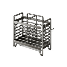 Easy Install Adhesive Wall Mounted-Gray double compartment