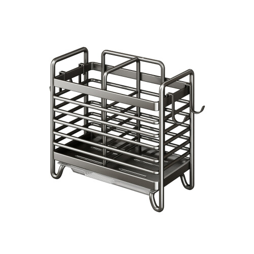 Easy Install Adhesive Wall Mounted-Gray double compartment