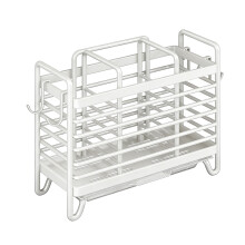 Stainless Steel Utensil Holder For-White Three compartment