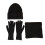 3Pieces Winter Accessory Set Soft Knit Hat Scarf-Carbon Gray 1