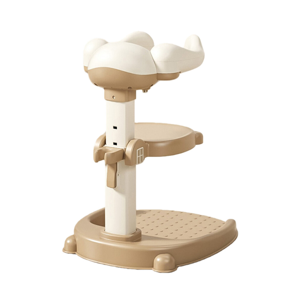 Infant Standing Bath Helper Secure Grip-coffee with stool