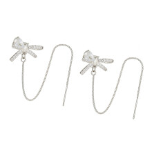 1Pair Elegant Butterfly Design AntiLost Ear Clip For-Silver