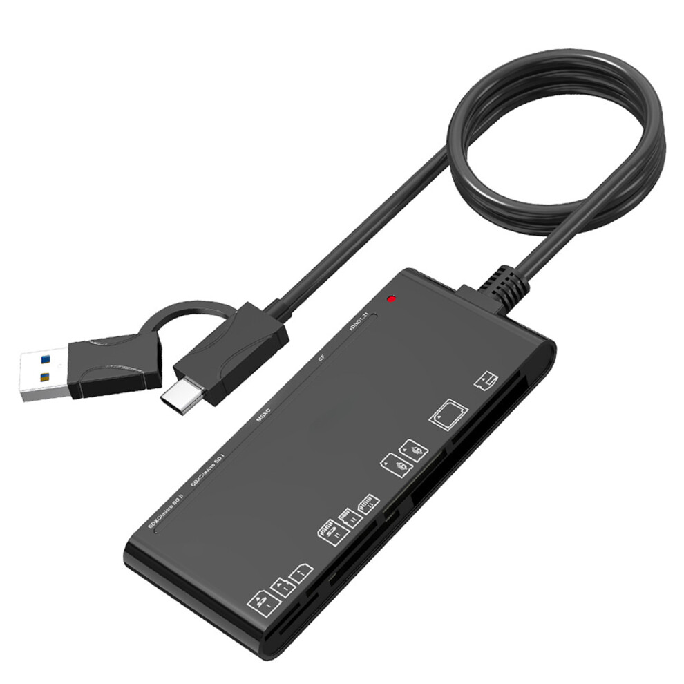 Efficient 7 In 1 Memory Card Reader For Cf Xd Ms Tf-Usb A And C 7627001608054
