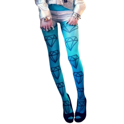 Women's High Elasticity Skinny Leggings Gemstones Pattern