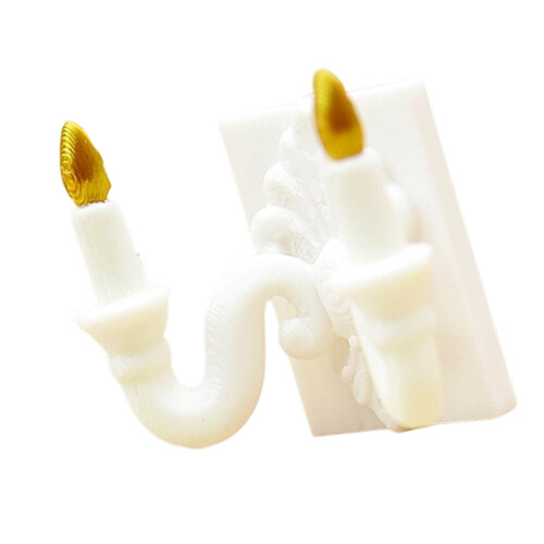 Small Scale Wall Light Miniature For Miniature Doll-white gold