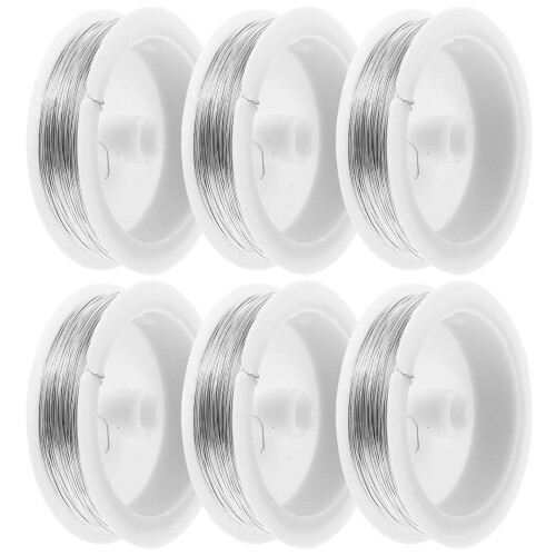 6Rolls Rostbeständiger Eisendraht Silber Für Basteln Und Blumenstecken