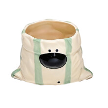 Tasses en céramique de conception de chiot peintes à-Vert rayé