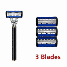 (Black-3 blades) Razor Classic 6-messing veiligheidsscheermes voor mannen en vrouwen, 27 scheermesjes, handmatig scheerapparaat