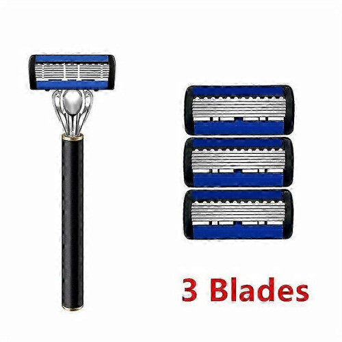 (Black-3 blades) Ξυράφι ασφαλείας Razor Classic 6 άκρων για άνδρες και γυναίκες
