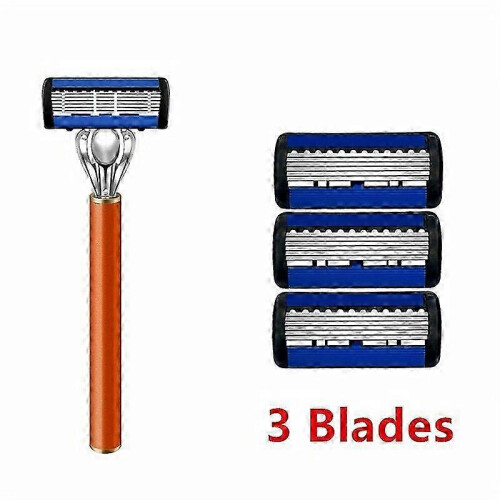 (Orange-3 blades) Ξυράφι ασφαλείας Razor Classic 6 άκρων για άνδρες και γυναίκες