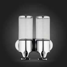 (Transparent) Dispensador de jabón manual de doble cabezal M-8009
