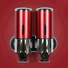 (Dark Red) Dispensador de jabón manual de doble cabezal M-8009