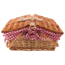 1Panier De - En Osier Rouge Anse Doublure