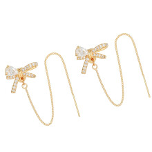 Clip d'oreille en chaîne anti-perte glamour, 2 pièces, bijoux-Or