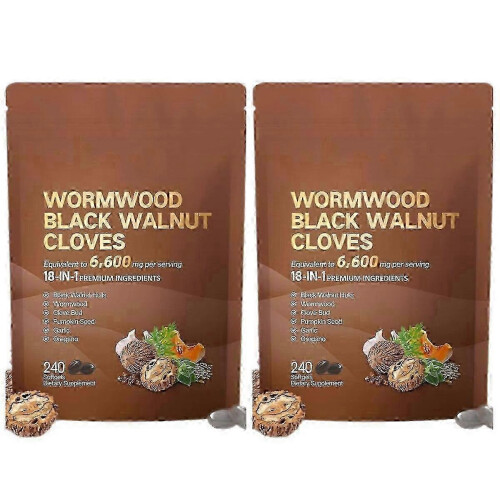 (2 Packs) Mugwort Μαύρα Καρυδιά Διατροφικά Τζελ & Μασώμενα 240 Τεμάχια-A