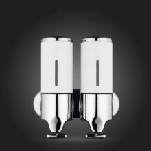 (White) Dispensador de jabón manual de doble cabezal M-8009