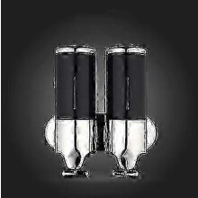 (Black) Dispensador de jabón manual de doble cabezal M-8009