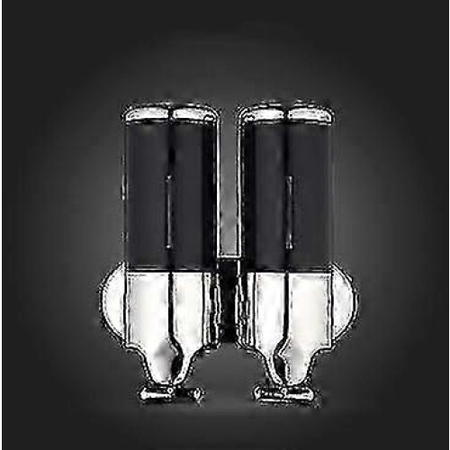 (Black) Dispenser di sapone manuale a doppia testa M-8009