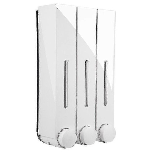 (triple white) 3 θαλάμων αδιάβροχος επιτοίχιος διανομέας σαπουνιού κ