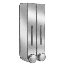 (double silver) Dispensador de jabón y ducha de pared resistente al agua de 3 compartimentos, dispensador de espuma