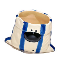 Funny Puppy Ceramic Coffee Cup Bright Color That-Striped Blue