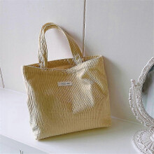 (Light Yellow) 572 Bolso de mano organizador de cosméticos de pana de color liso, neceser grande para guardar maquillaje