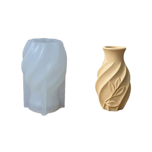 Reusable Silicone Resin Mold Easy Cleaning Leaf Pattern Vase