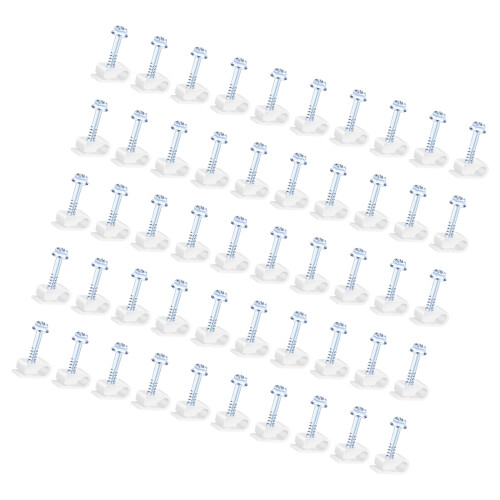 C Type Cable Management Clips with Screws Fastener Power-White