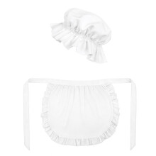 Delicate meid verkleedset kostuumhoed en schort voor-Wit