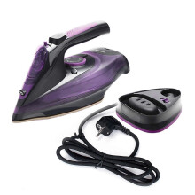 (purple) Plancha inalámbrica, plancha de vapor de 2400 W, plancha de vapor portátil y ligera para ropa, suela