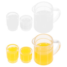 6Sets Mini Plastic Dollhouse Pitcher Cup Set for Realistic Home Decor