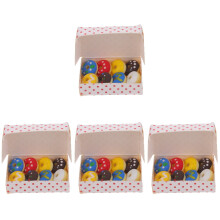 4Boxes Mini Doughnut Decor Resin Craft Assorted Color DIY Scene Props