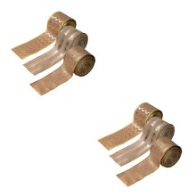 6Rolls Durable Burlap Ribbon for Christmas Crafts Wreaths and Bows