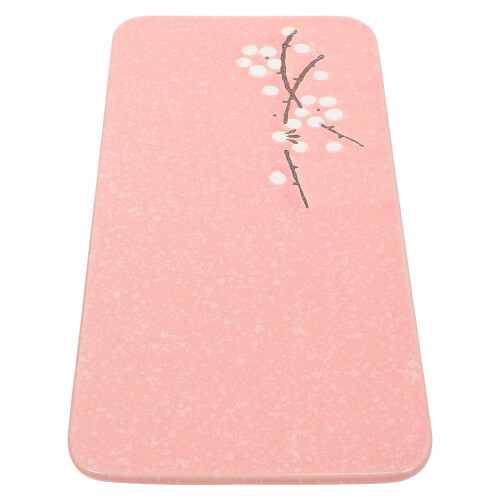 3Pcs Creative Pink Ceramic Sushi Plate Practical Storage Tray