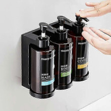 (triple) Dispensador manual de jabón de hotel de 300 ml con cerradura, individual, doble o triple, para montaje