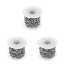 3Rolls Silver Aluminum Curb Chains for DIY Jewelry & Pendant Hanging
