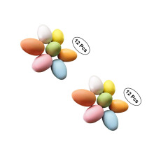 24Pcs Assorted Color Hand Painted Plastic Easter Eggs for DIY Crafts