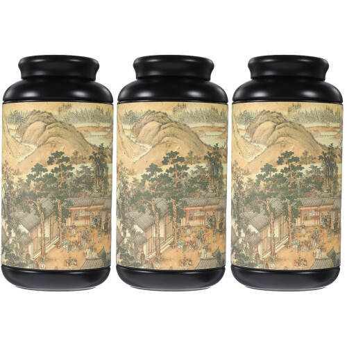 3Pcs Tinplate Candy Cookie Jars with Lids Cute Multi-Color Storage Set 2