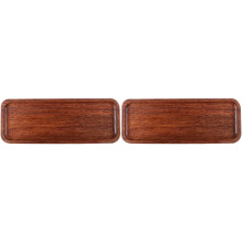 2Pcs Walnut Wood Household Serving Tray Easy Clean Fruit Snack Holder
