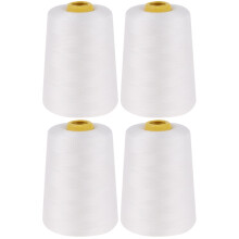 4Rolls Smooth Polyester Sewing Thread Sturdy for Quilting Dressmaking