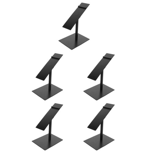 5Pcs Black Adjustable Shoe Display Stands Metal Holders for Store Use