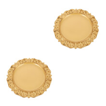2St Gouden Retro Cake Display Tray Kunststof Duurzaam Fotorekwisiet