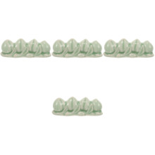 4Pcs Green Ceramic Calligraphy Brush Holder Durable Painting Pen Stand