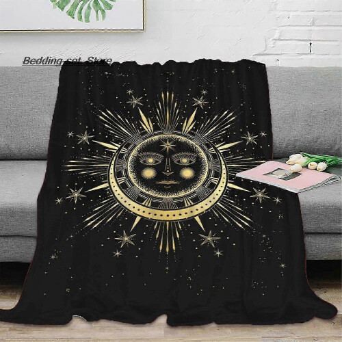 (200x200cm 78x78in) a4818 Σεντόνια Φανελένια Κουβέρτα Witch Moon Φωτογραφία Δώρο DIY Σ