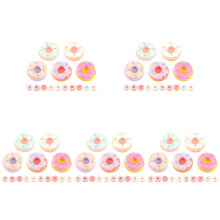 100St Resin Miniatuur Donut Assorti Kleuren Voor Kinderen Poppenhuis
